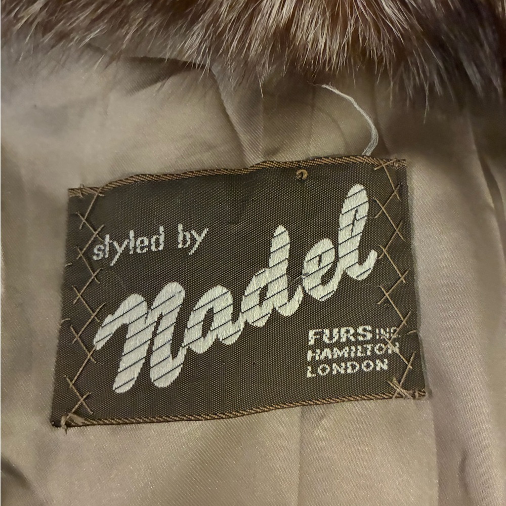 Vintage Mink (with fox collar) Full-length Brown Fur Coat - Picture 5 of 8